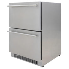 Load image into Gallery viewer, Blaze 23.5-Inch 5.1 Cu. Ft. Outdoor Rated Stainless Steel Double Drawer Refrigerator - BLZ-SSRF-DBDR5.1