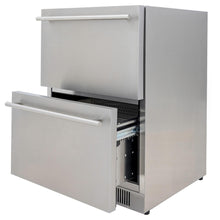 Load image into Gallery viewer, Blaze 23.5-Inch 5.1 Cu. Ft. Outdoor Rated Stainless Steel Double Drawer Refrigerator - BLZ-SSRF-DBDR5.1