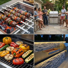Load image into Gallery viewer, 30″ Stone Series Drop in Charcoal Grill for Kabobs 14 skewer capacity