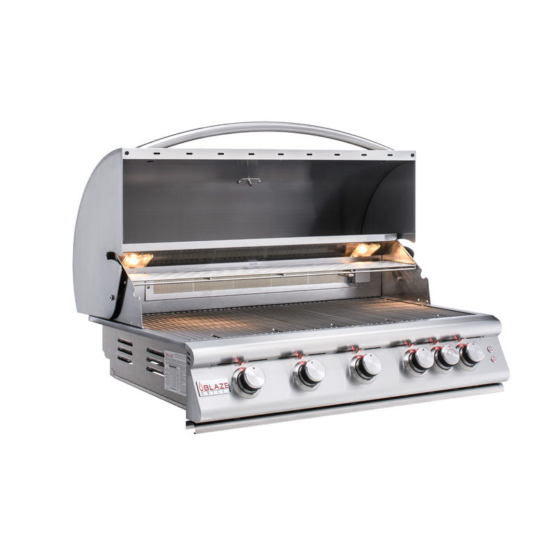 Blaze Premium LTE 40Inch 5Burner BuiltIn Propane Gas Grill With Rea