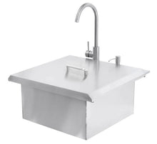 Load image into Gallery viewer, BBQGuys Signature 21-Inch Outdoor Rated Stainless Steel Drop In Sink With Hot/Cold Faucet – Traditional