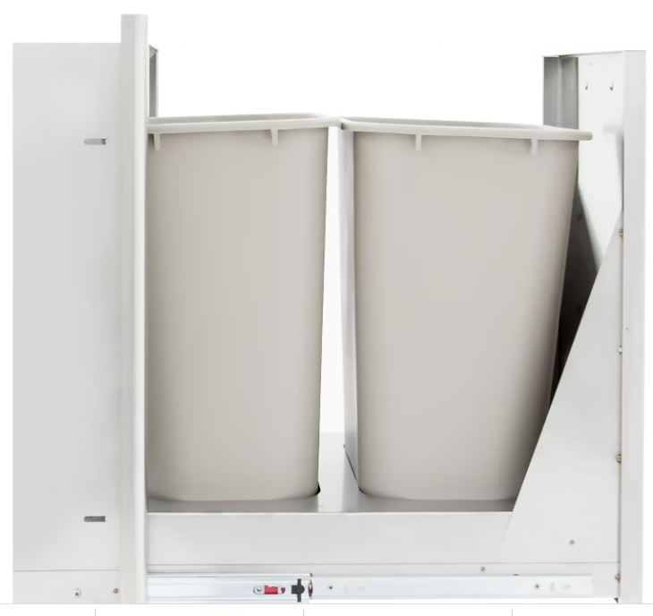 Blaze 20-Inch Roll-Out Stainless Steel Double Trash / Recycling