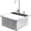 Load image into Gallery viewer, BBQGuys Signature 21-Inch Outdoor Rated Stainless Steel Drop In Sink With Hot/Cold Faucet – Traditional