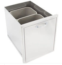 Load image into Gallery viewer, Blaze 20-Inch Roll-Out Stainless Steel Double Trash / Recycling Bin - Model: Blaze BLZ-TREC-DRW-H