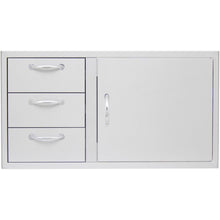 Load image into Gallery viewer, Blaze 39-Inch Stainless Steel Access Door & Triple Drawer Combo - Model Number BLZ-DDC-R-39-LTSC