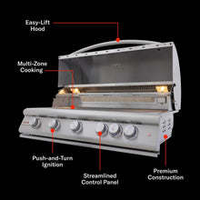 Load image into Gallery viewer, Blaze Model BLZ-5LTE3 NG/LP Premium LTE 40-Inch 5-Burner Built-In Grill With Rear Infrared Burner &amp; Grill Lights -
