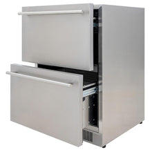 Load image into Gallery viewer, Blaze 23.5-Inch 5.1 Cu. Ft. Outdoor Rated Stainless Steel Double Drawer Refrigerator - BLZ-SSRF-DBDR5.1
