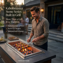 Load image into Gallery viewer, 30″ Stone Series Drop in Charcoal Grill for Kabobs 14 skewer capacity
