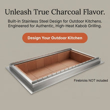 Load image into Gallery viewer, 30″ Stone Series Drop in Charcoal Grill for Kabobs 14 skewer capacity
