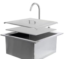 Load image into Gallery viewer, BBQGuys Signature 21-Inch Outdoor Rated Stainless Steel Drop In Sink With Hot/Cold Faucet – Traditional
