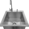 Load image into Gallery viewer, BBQGuys Signature 21-Inch Outdoor Rated Stainless Steel Drop In Sink With Hot/Cold Faucet – Traditional
