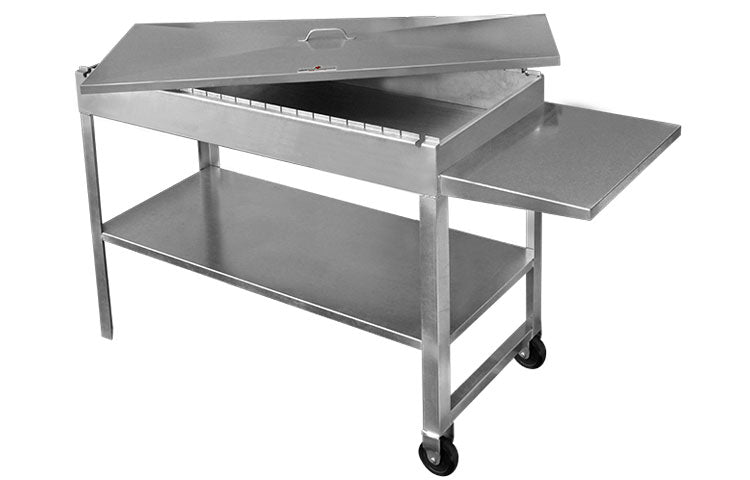 Double Shelf Stainless Steel Grill Cart with Wheels
