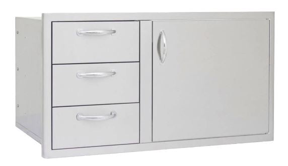 【人気】⧫ Draw Drawers Arm bolero Blaze 39-in Stainless Access Door & Triple Drawer Combo : BBQGuys